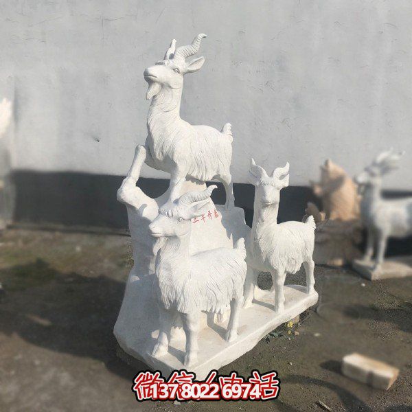 十二生肖石雕擺件，美化園林景觀