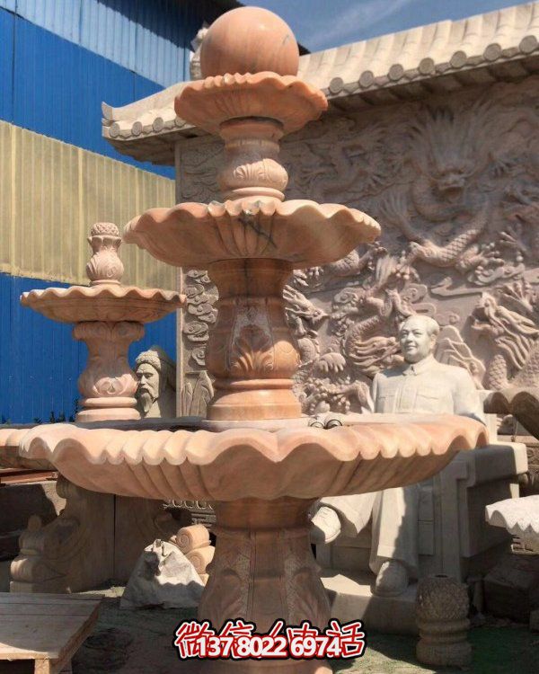 精美雕刻大理石流水擺件，完美搭配豪華別墅和小區噴泉