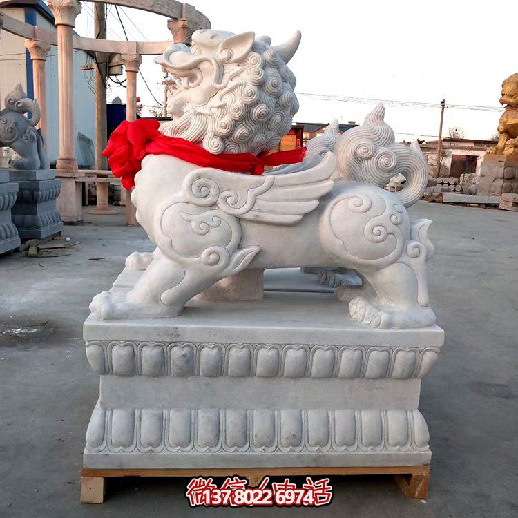 精美獨(dú)角獸石雕鎮(zhèn)宅招財裝飾擺件