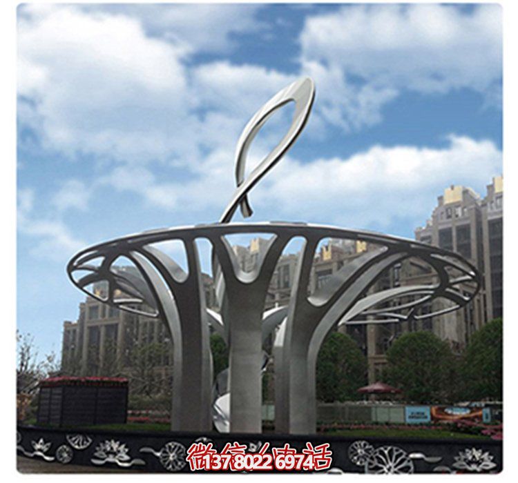 大型不銹鋼戶(hù)外抽象景觀擺件