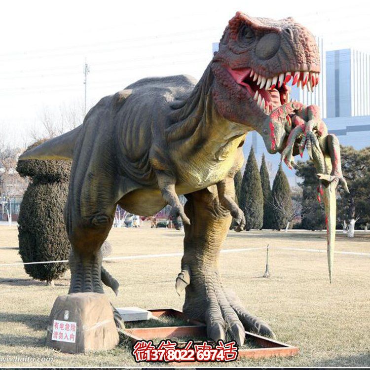 玻璃鋼仿真恐龍雕像，為動物園、園林等戶外場所擺放