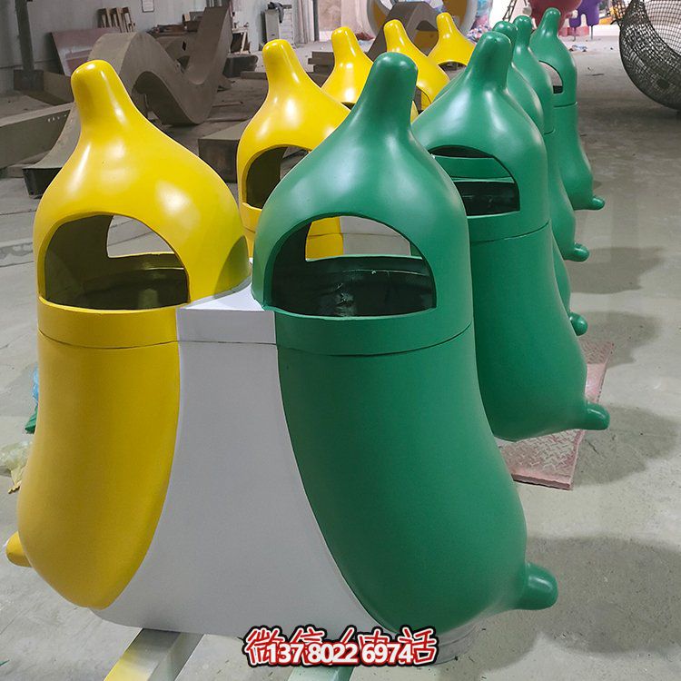 創意玻璃鋼垃圾桶，家庭園林裝飾擺件