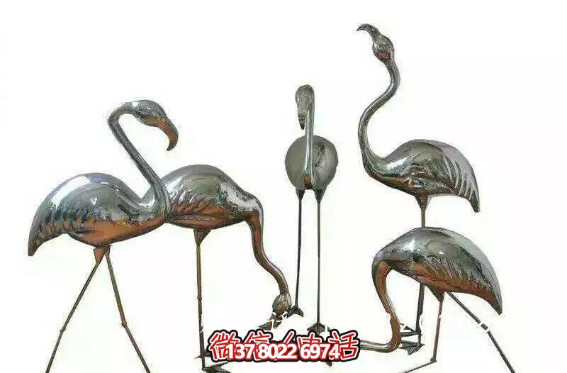 精致不銹鋼火烈鳥(niǎo)雕塑