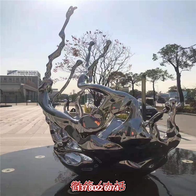 創(chuàng)意不銹鋼浪花雕塑，美化你的戶外廣場
