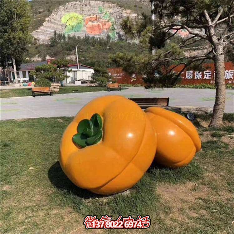 藝術(shù)品級仿真柿子雕塑，室外大型玻璃鋼裝飾園林