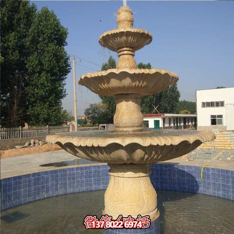 花崗巖噴泉流水擺件，給你不一樣的戶外廣場園林景觀雕塑