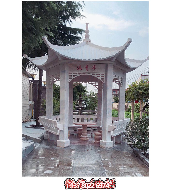 仿古大理石涼亭，美化花園景觀