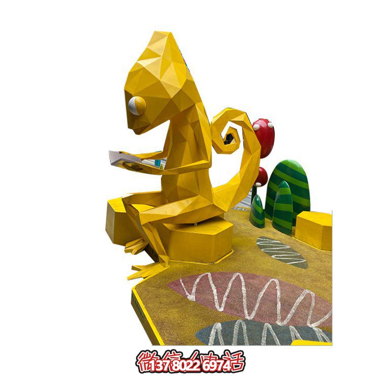 玻璃鋼卡通人物雕塑，為兒童樂園擺放的看書椅