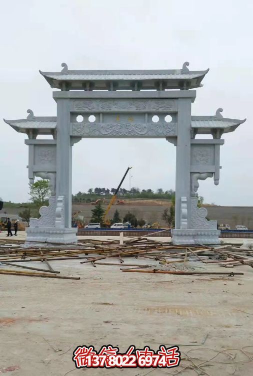 大理石大型牌坊，精美的戶外石雕藝術品