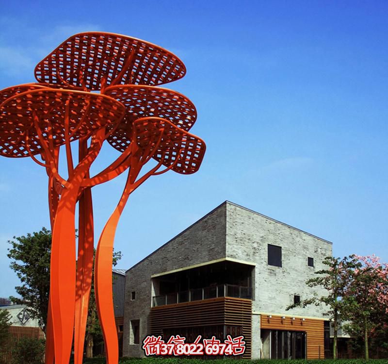 別墅園林?jǐn)[放不銹鋼創(chuàng)意鏤空樹(shù)雕塑