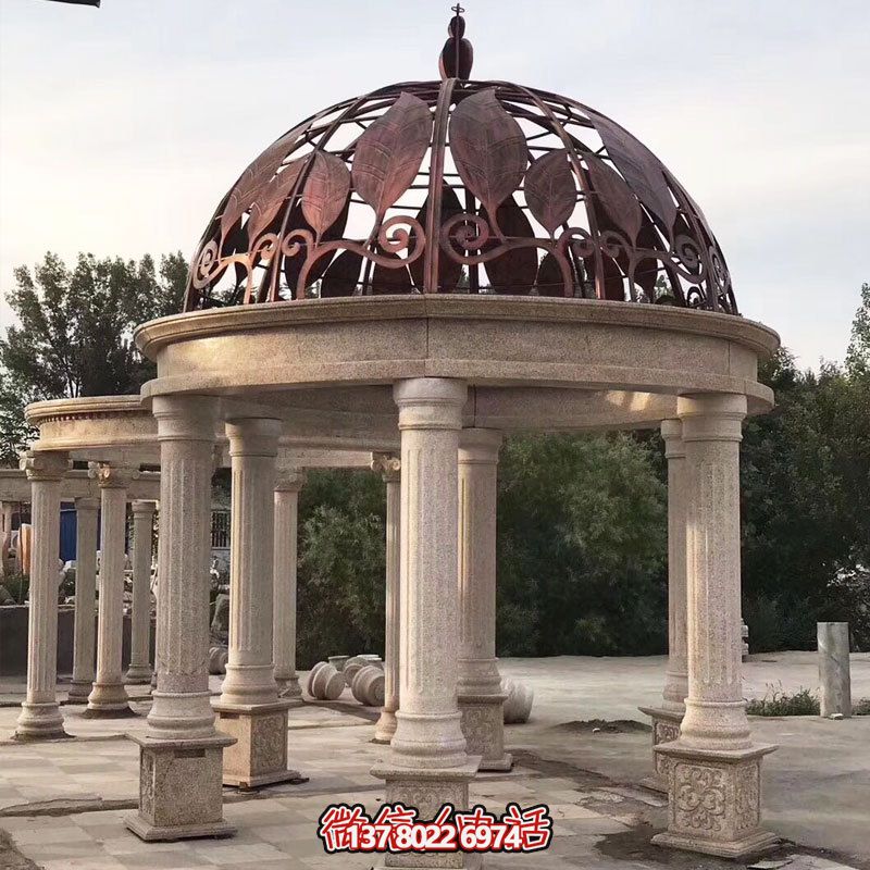 商場(chǎng)戶外擺放大理石羅馬柱樹葉鐵藝歐式休閑涼亭 商場(chǎng)戶外擺放大理石羅馬柱樹葉鐵藝歐式休閑涼亭