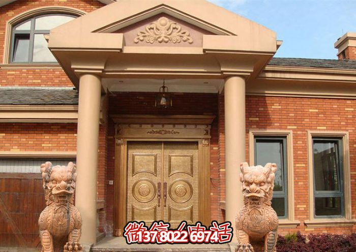 別墅景區(qū)門(mén)口大型景觀晚霞紅石雕麒麟雕塑 別墅景區(qū)門(mén)口大型景觀晚霞紅石雕麒麟雕塑