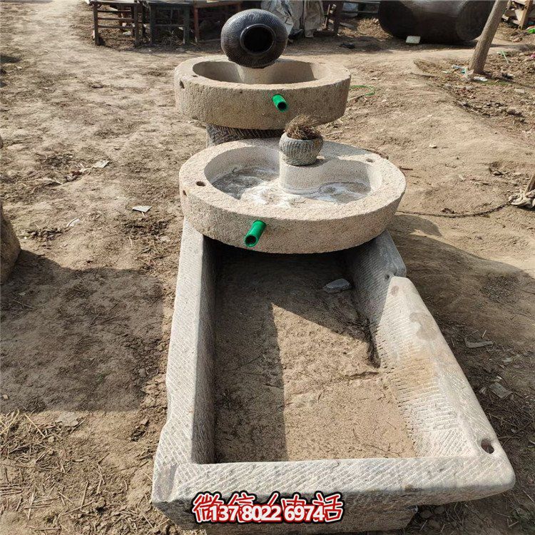 石磨盤(pán)石槽流水水缽