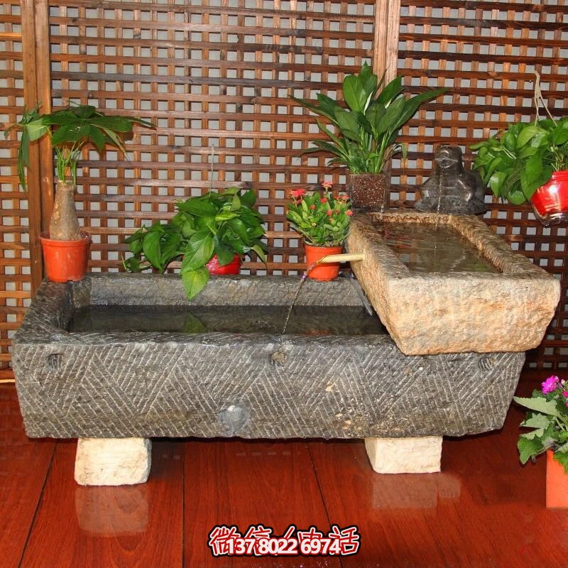 老石缸青石石槽魚缸石頭花盆陽臺水景老石器竹子流水長方形養荷花池 老石缸青石石槽魚缸石頭花盆陽臺水景老石器竹子流水長方形養荷花池