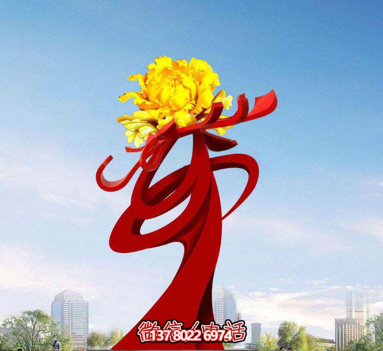 公園廣場(chǎng)不銹鋼牡丹花開(kāi)花朵雕塑 公園廣場(chǎng)不銹鋼牡丹花開(kāi)花朵雕塑