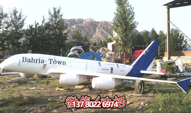 公園草坪創意彩繪玻璃鋼工藝品飛機雕塑 公園草坪創意彩繪玻璃鋼工藝品飛機雕塑