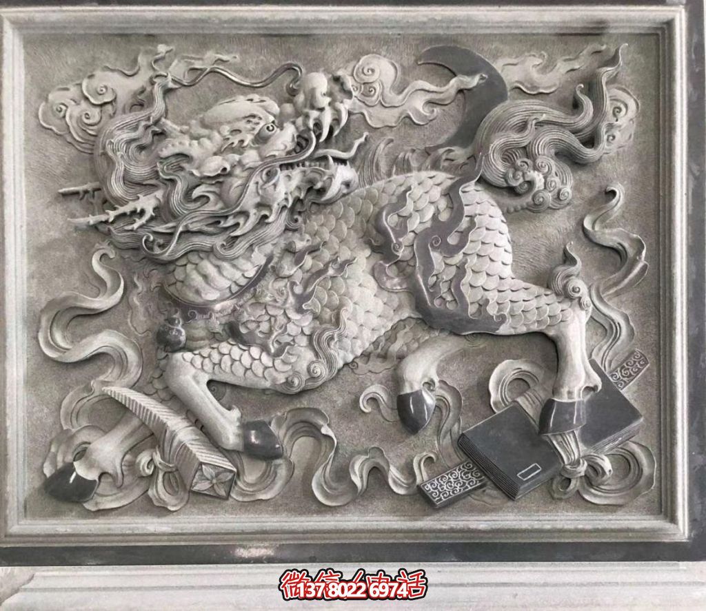 青石麒麟獻瑞：祥瑞滿庭，福佑千秋